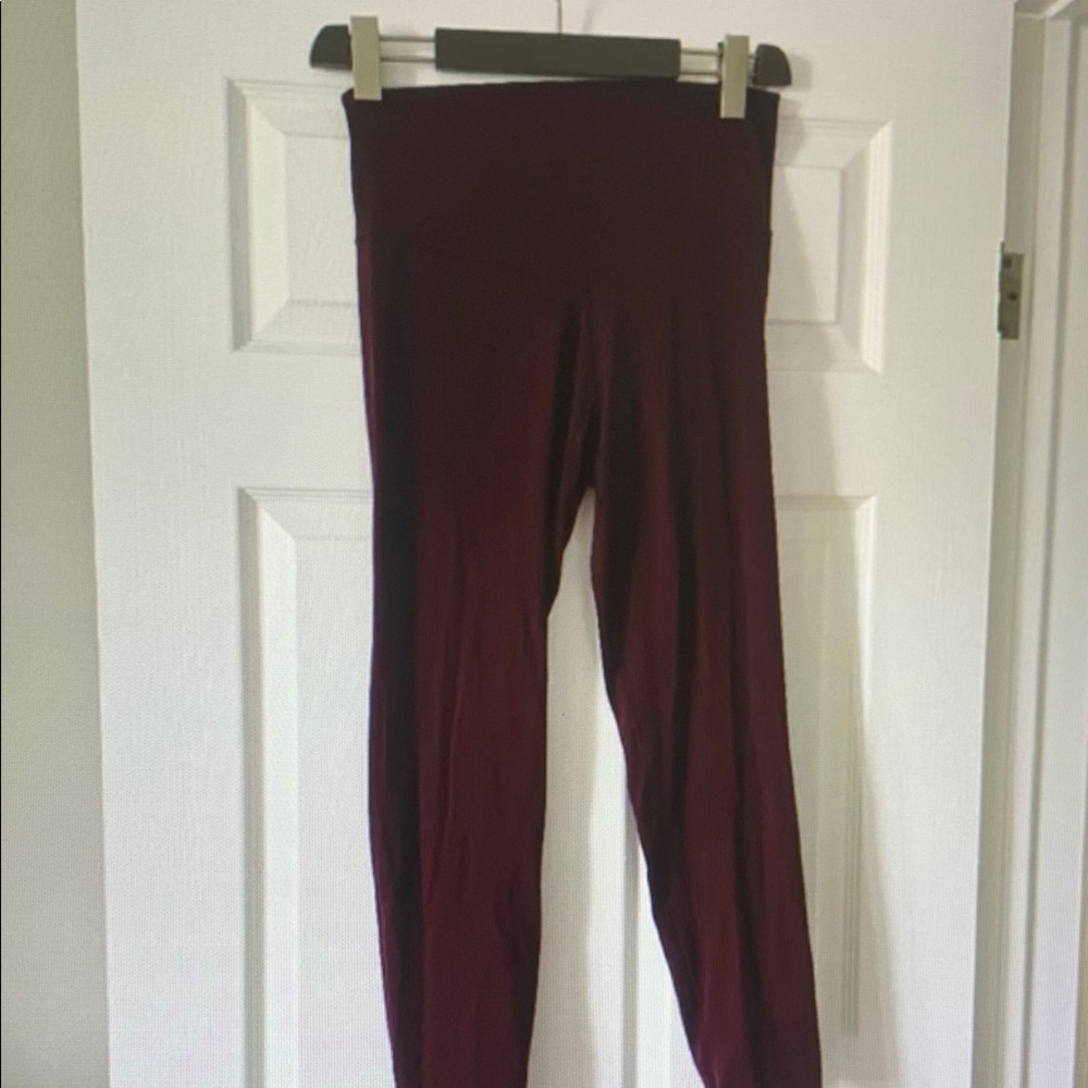 Burgundy High-Waisted Leggings